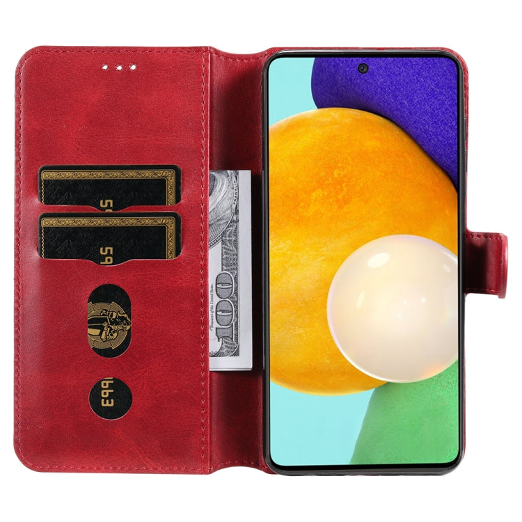 For Samsung Galaxy A73 5G JUNSUNMAY Calf Texture Leather Phone Case