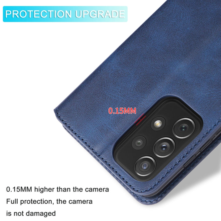 For Samsung Galaxy A73 5G JUNSUNMAY Calf Texture Leather Phone Case
