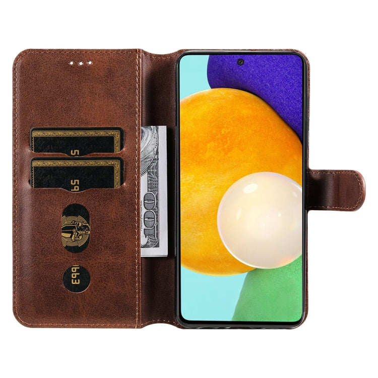 For Samsung Galaxy A73 5G JUNSUNMAY Calf Texture Leather Phone Case
