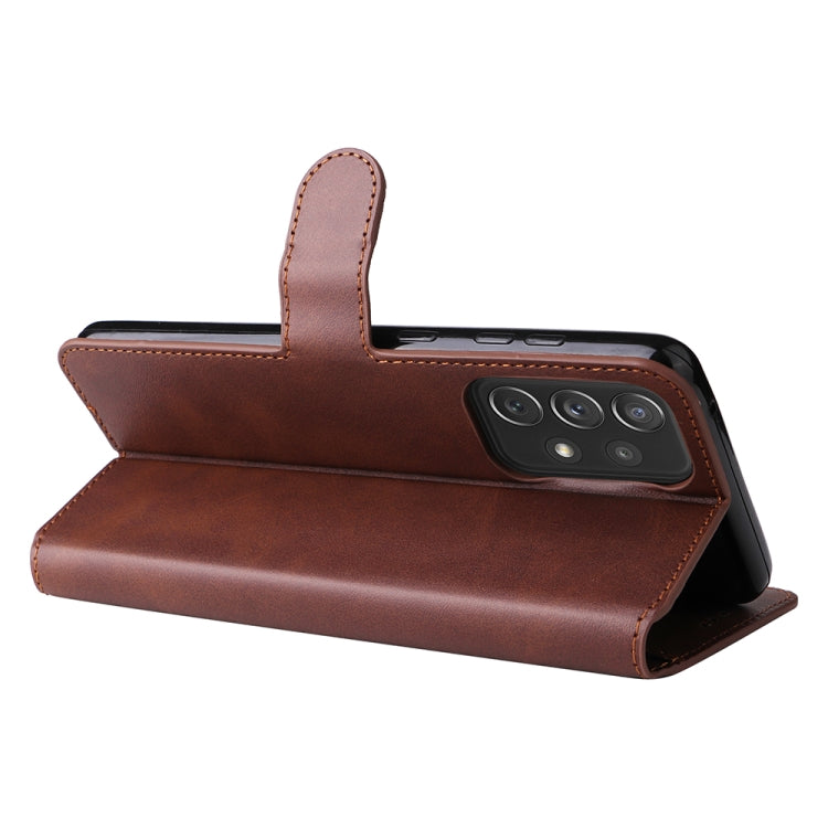 For Samsung Galaxy A73 5G JUNSUNMAY Calf Texture Leather Phone Case