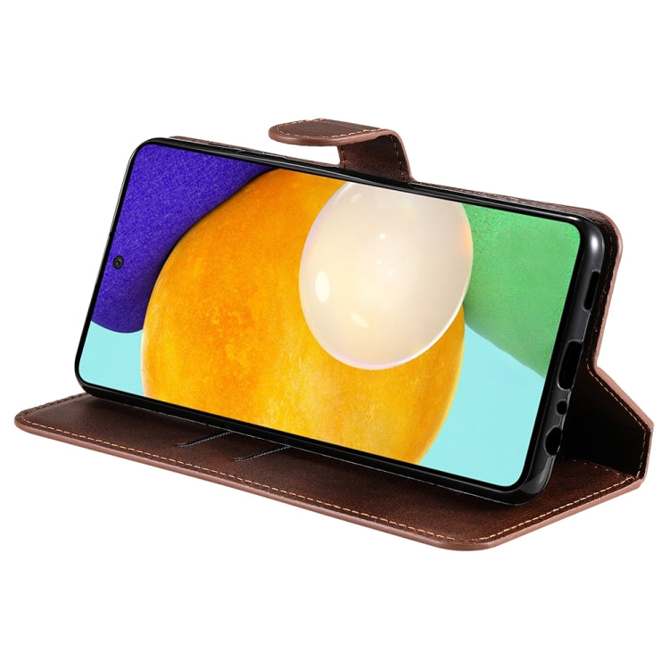 For Samsung Galaxy A73 5G JUNSUNMAY Calf Texture Leather Phone Case