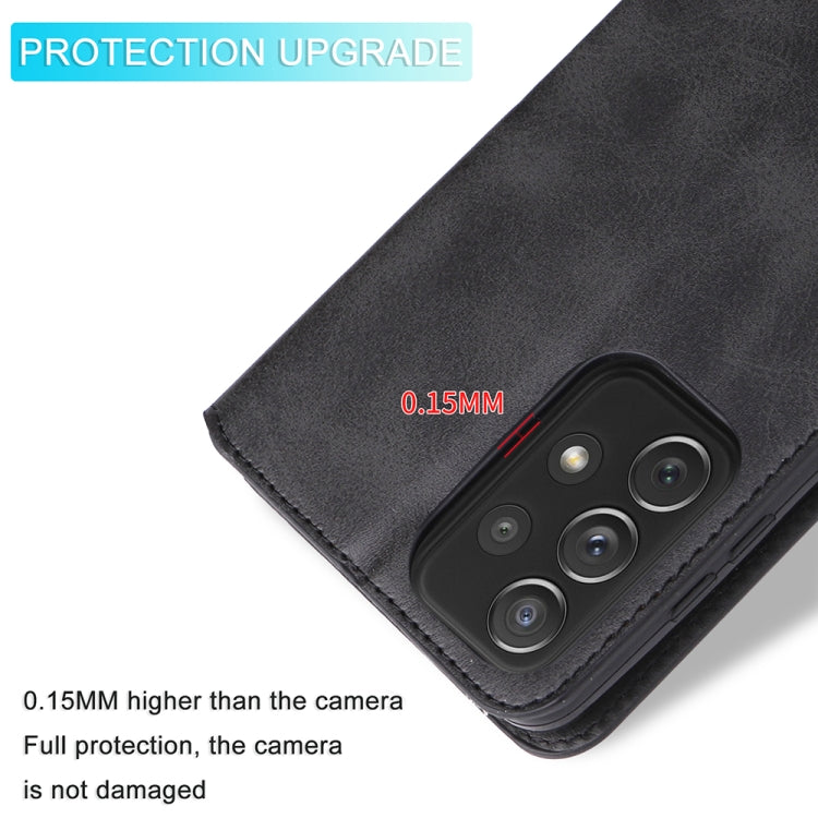 For Samsung Galaxy A73 5G JUNSUNMAY Calf Texture Leather Phone Case