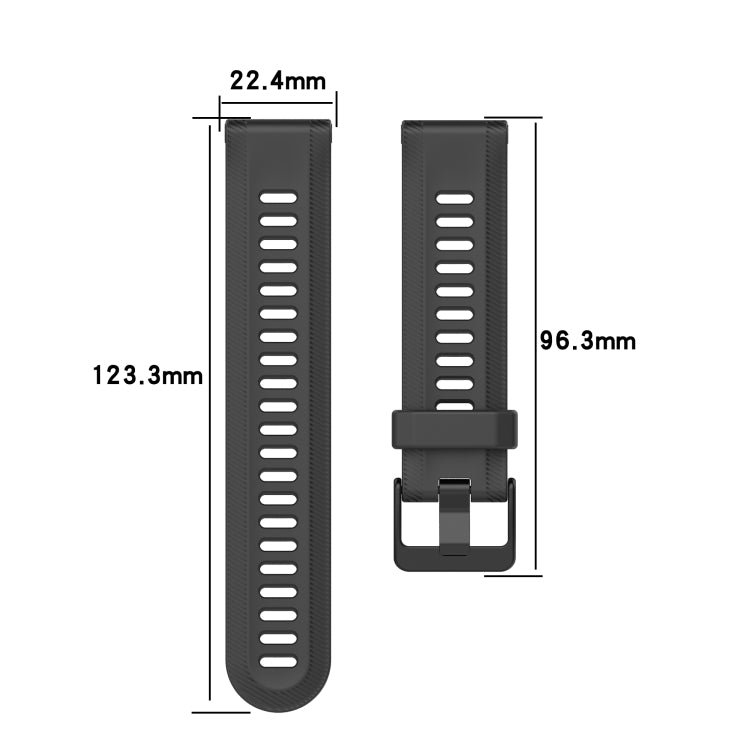 For Garmin Approach S60 22mm Solid Color Silicone Watch Band