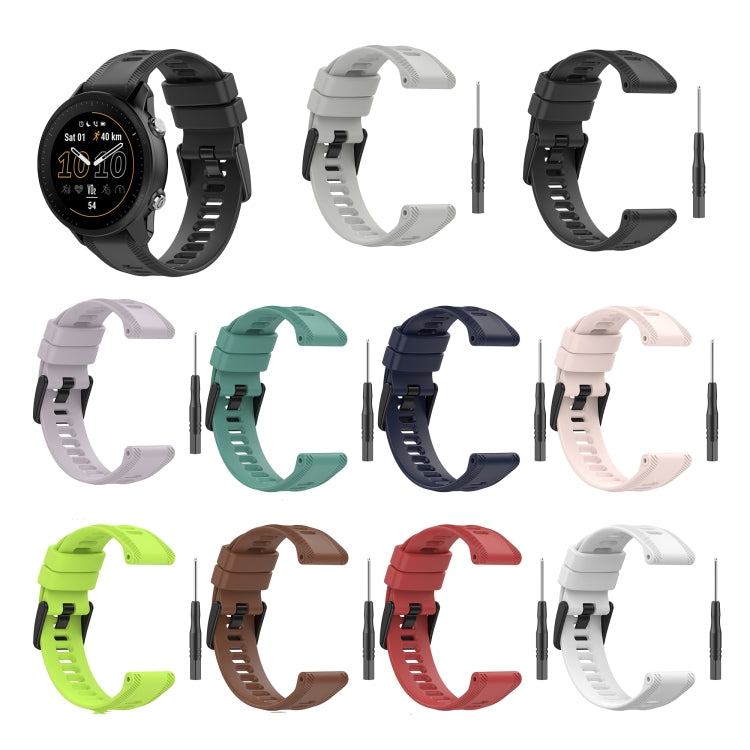 For Garmin Fenix 6 Pro GPS 22mm Solid Color Silicone Watch Band