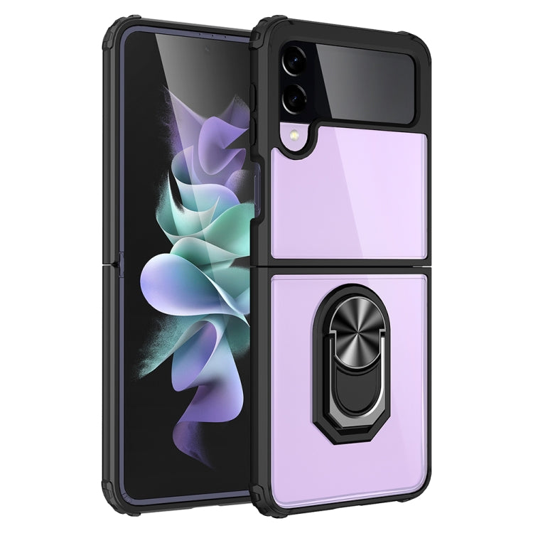 For Samsung Galaxy Z Flip4 JUNSUNMAY TPU Frame PC Ring Phone Case
