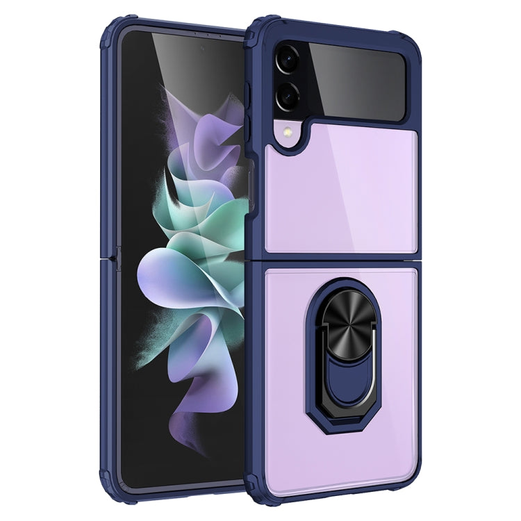 For Samsung Galaxy Z Flip4 JUNSUNMAY TPU Frame PC Ring Phone Case