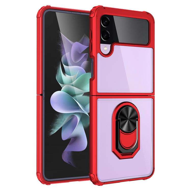 For Samsung Galaxy Z Flip4 JUNSUNMAY TPU Frame PC Ring Phone Case