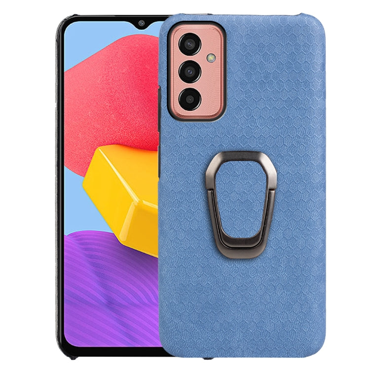 For Samsung Galaxy M13 4G Ring Holder Honeycomb PU Phone Case