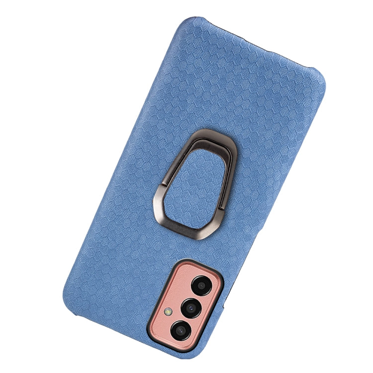 For Samsung Galaxy M13 4G Ring Holder Honeycomb PU Phone Case