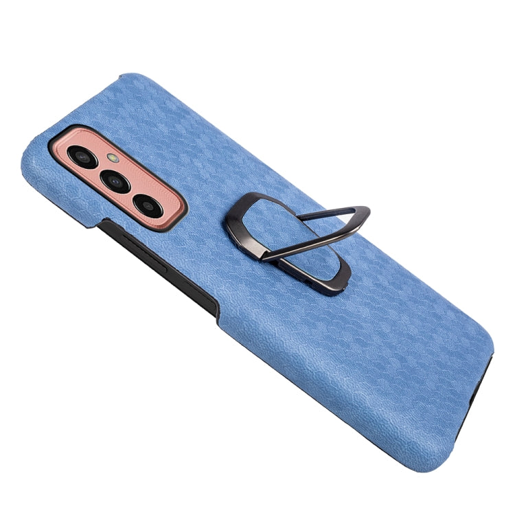 For Samsung Galaxy M13 4G Ring Holder Honeycomb PU Phone Case