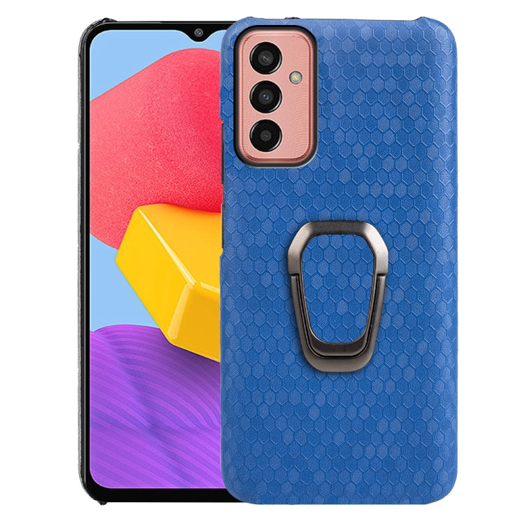 For Samsung Galaxy M13 4G Ring Holder Honeycomb PU Phone Case