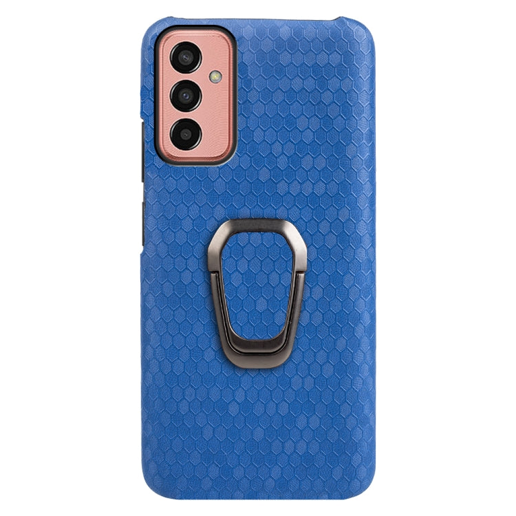 For Samsung Galaxy M13 4G Ring Holder Honeycomb PU Phone Case