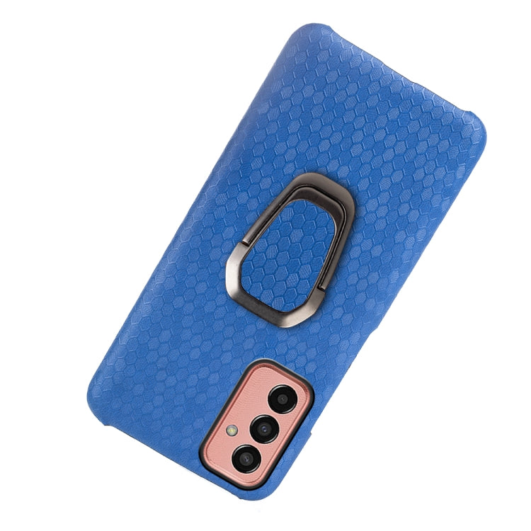 For Samsung Galaxy M13 4G Ring Holder Honeycomb PU Phone Case