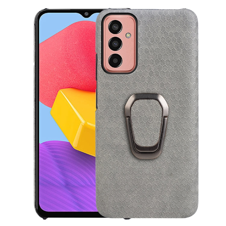 For Samsung Galaxy M13 4G Ring Holder Honeycomb PU Phone Case