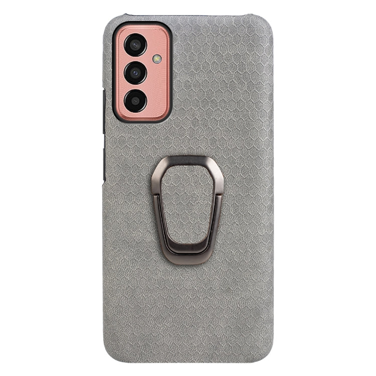 For Samsung Galaxy M13 4G Ring Holder Honeycomb PU Phone Case