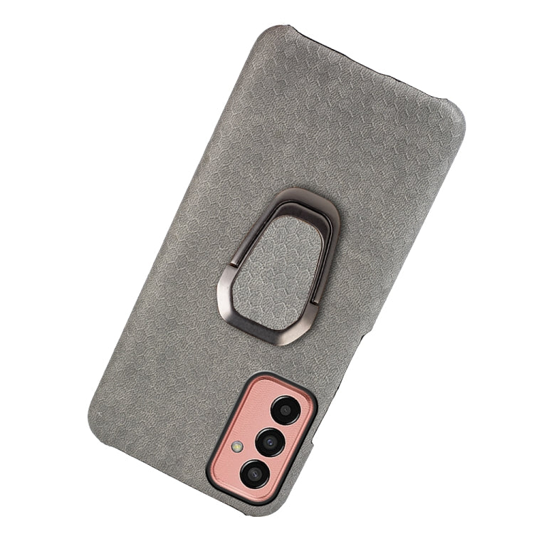 For Samsung Galaxy M13 4G Ring Holder Honeycomb PU Phone Case