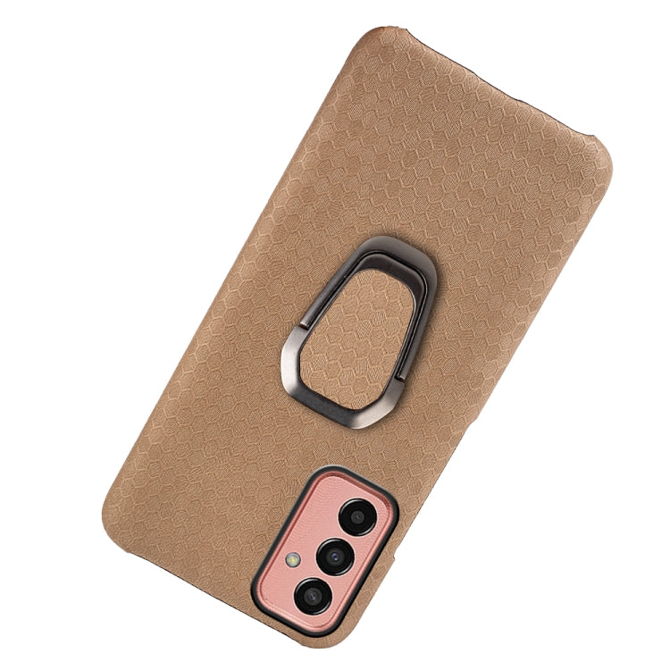 For Samsung Galaxy M13 4G Ring Holder Honeycomb PU Phone Case