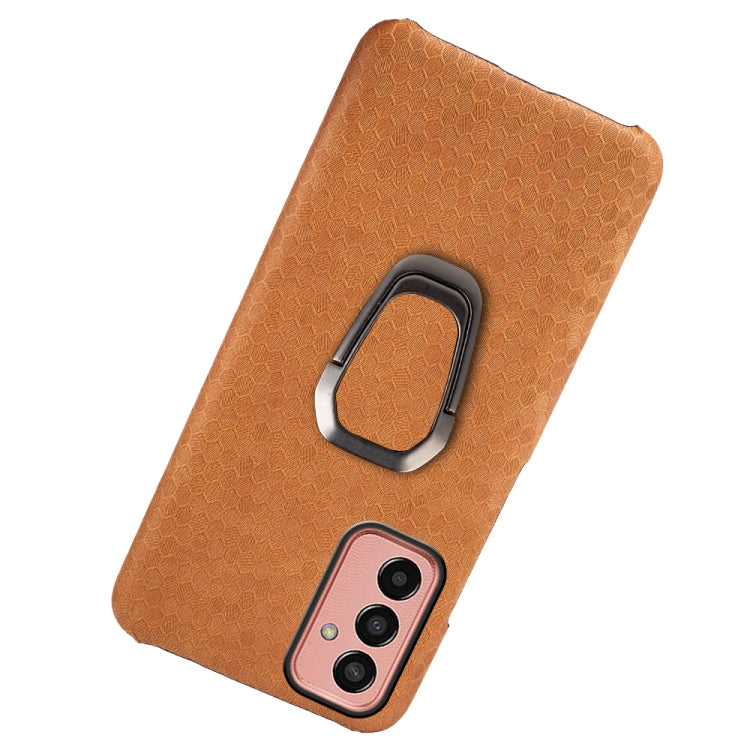 For Samsung Galaxy M13 4G Ring Holder Honeycomb PU Phone Case