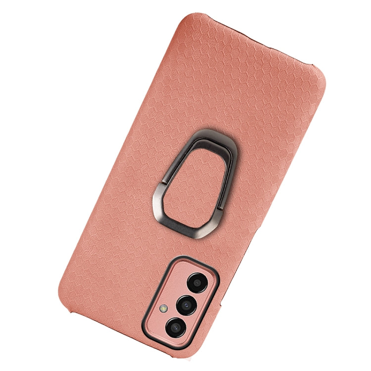 For Samsung Galaxy M13 4G Ring Holder Honeycomb PU Phone Case
