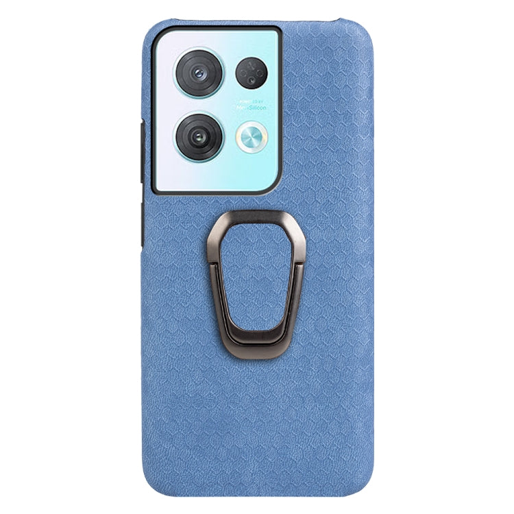 For OPPO Reno8 Pro Plus 5G Ring Holder Honeycomb PU Phone Case
