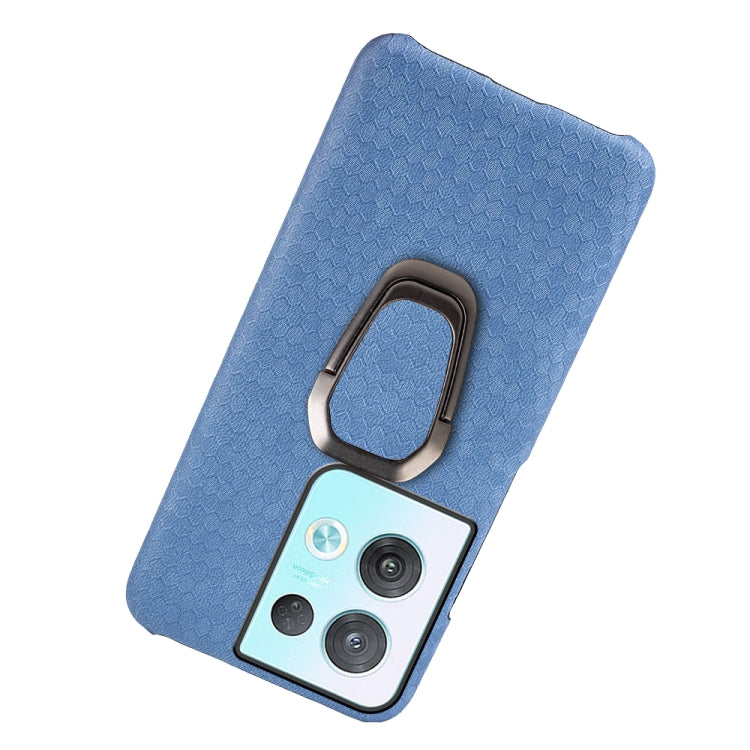 For OPPO Reno8 Pro Plus 5G Ring Holder Honeycomb PU Phone Case