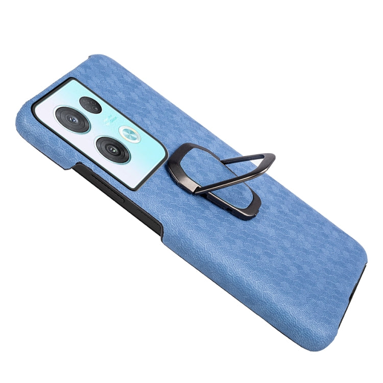 For OPPO Reno8 Pro Plus 5G Ring Holder Honeycomb PU Phone Case