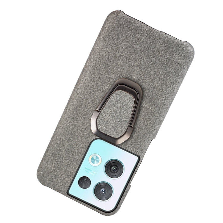 For OPPO Reno8 Pro Plus 5G Ring Holder Honeycomb PU Phone Case