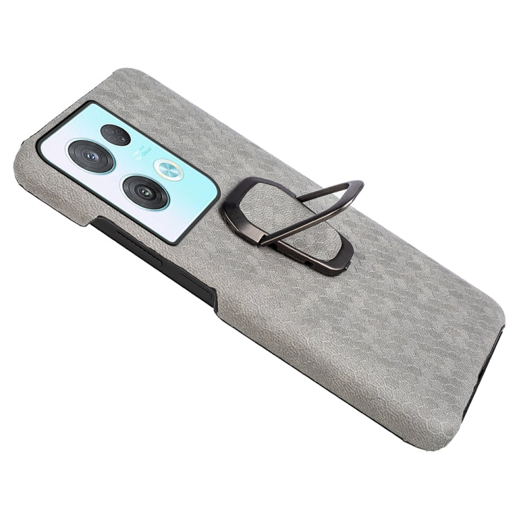 For OPPO Reno8 Pro Plus 5G Ring Holder Honeycomb PU Phone Case