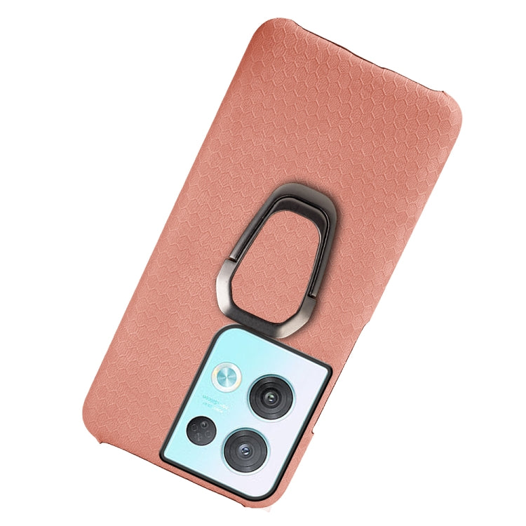 For OPPO Reno8 Pro Plus 5G Ring Holder Honeycomb PU Phone Case