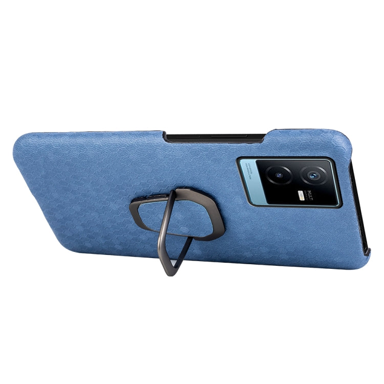 For vivo T2X 5G Ring Holder Honeycomb PU Phone Case