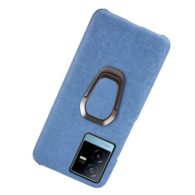 For vivo T2X 5G Ring Holder Honeycomb PU Phone Case