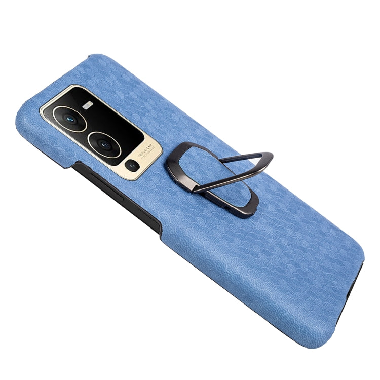 For vivo S15 Ring Holder Honeycomb PU Phone Case