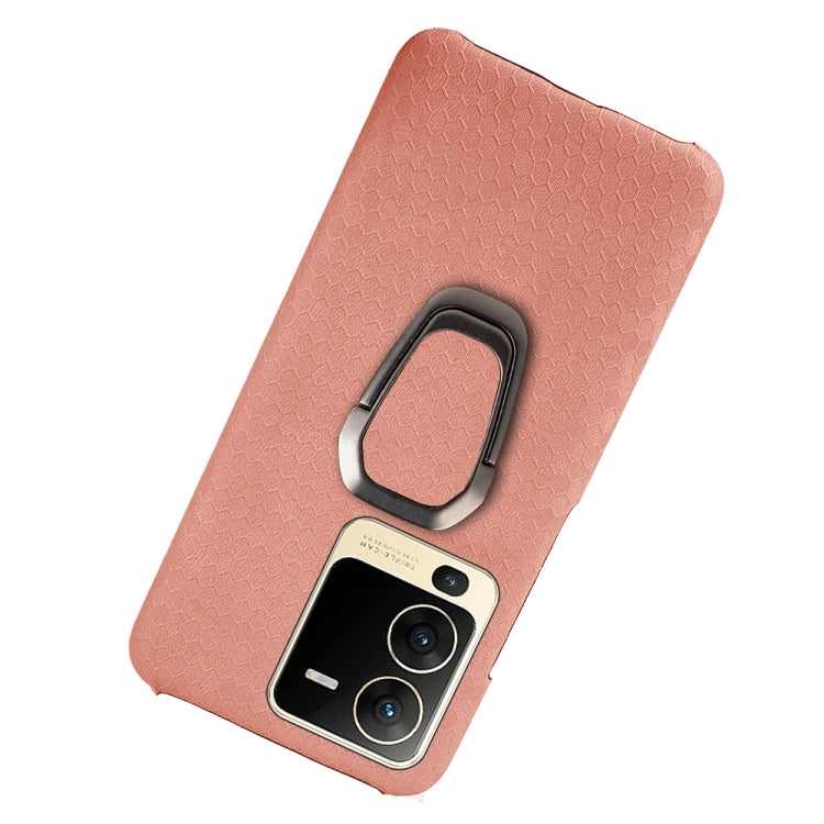 For vivo S15 Ring Holder Honeycomb PU Phone Case