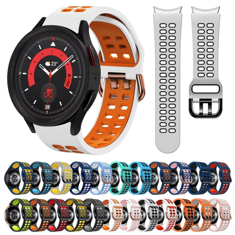 For Samsung Galaxy Watch 5  40mm 20mm Breathable Two-Color Silicone Watch Band
