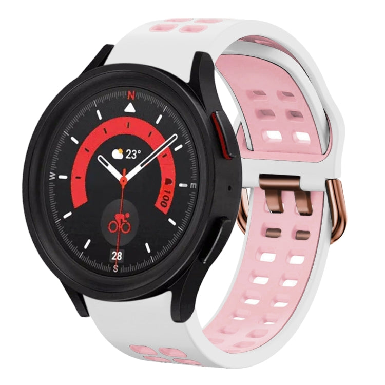For Samsung Galaxy Watch 5  44mm 20mm Breathable Two-Color Silicone Watch Band