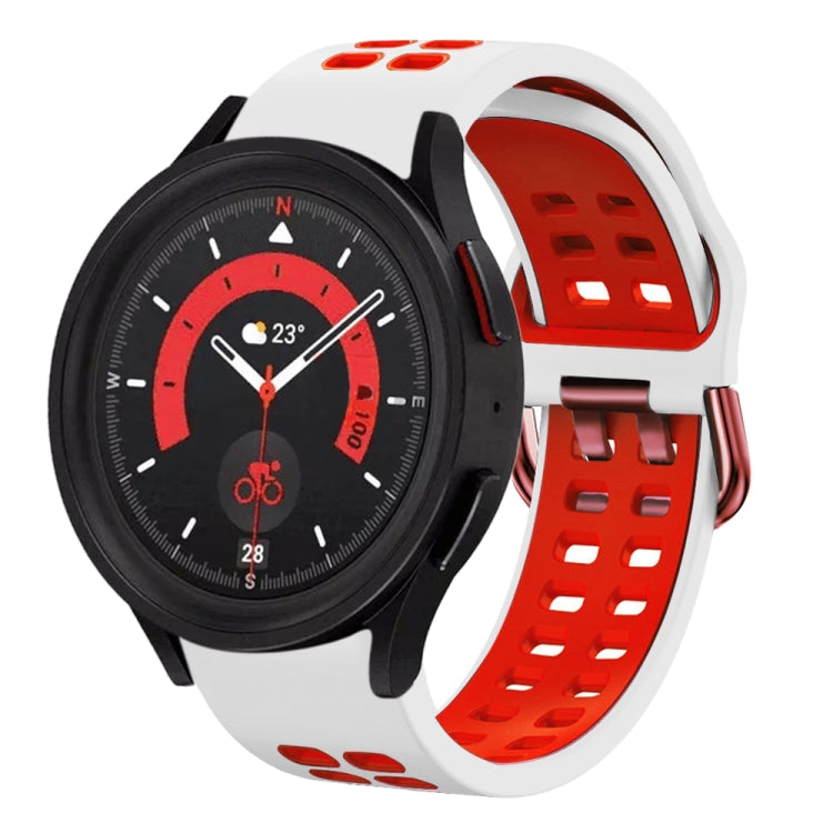 For Samsung Galaxy Watch 5  44mm 20mm Breathable Two-Color Silicone Watch Band