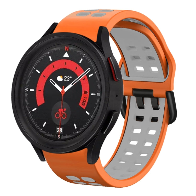 For Samsung Galaxy Watch 5  44mm 20mm Breathable Two-Color Silicone Watch Band
