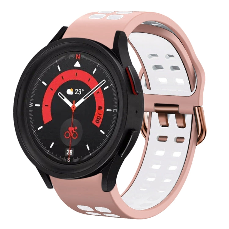 For Samsung Galaxy Watch 5  44mm 20mm Breathable Two-Color Silicone Watch Band