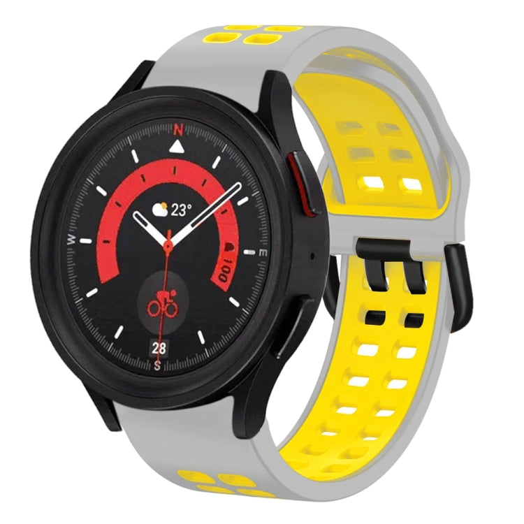 For Samsung Galaxy Watch 5  44mm 20mm Breathable Two-Color Silicone Watch Band