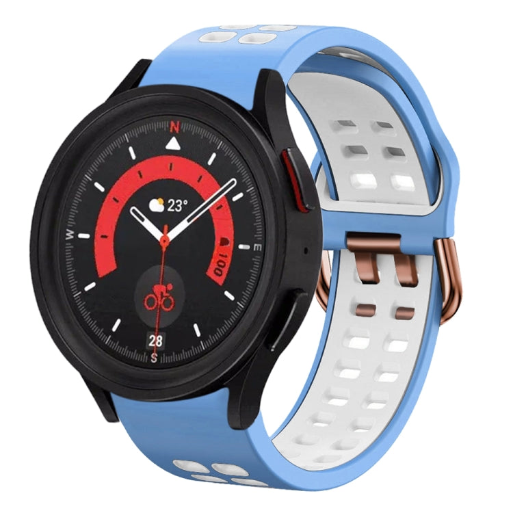 For Samsung Galaxy Watch 5  44mm 20mm Breathable Two-Color Silicone Watch Band
