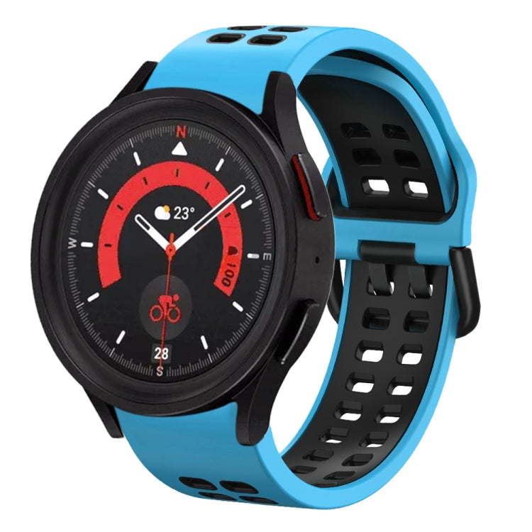 For Samsung Galaxy Watch 5  44mm 20mm Breathable Two-Color Silicone Watch Band