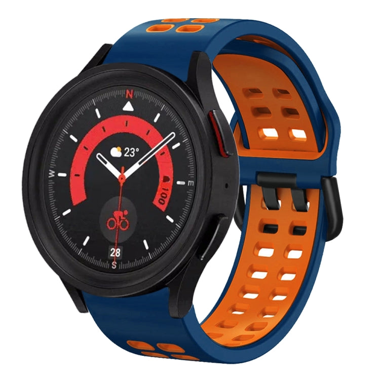For Samsung Galaxy Watch 5  44mm 20mm Breathable Two-Color Silicone Watch Band