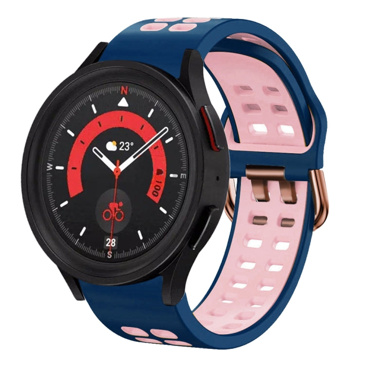 For Samsung Galaxy Watch 5  44mm 20mm Breathable Two-Color Silicone Watch Band