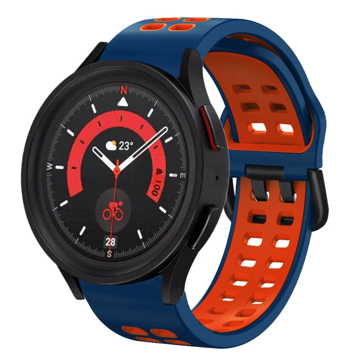 For Samsung Galaxy Watch 5  44mm 20mm Breathable Two-Color Silicone Watch Band