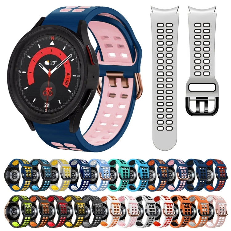 For Samsung Galaxy Watch 5  44mm 20mm Breathable Two-Color Silicone Watch Band