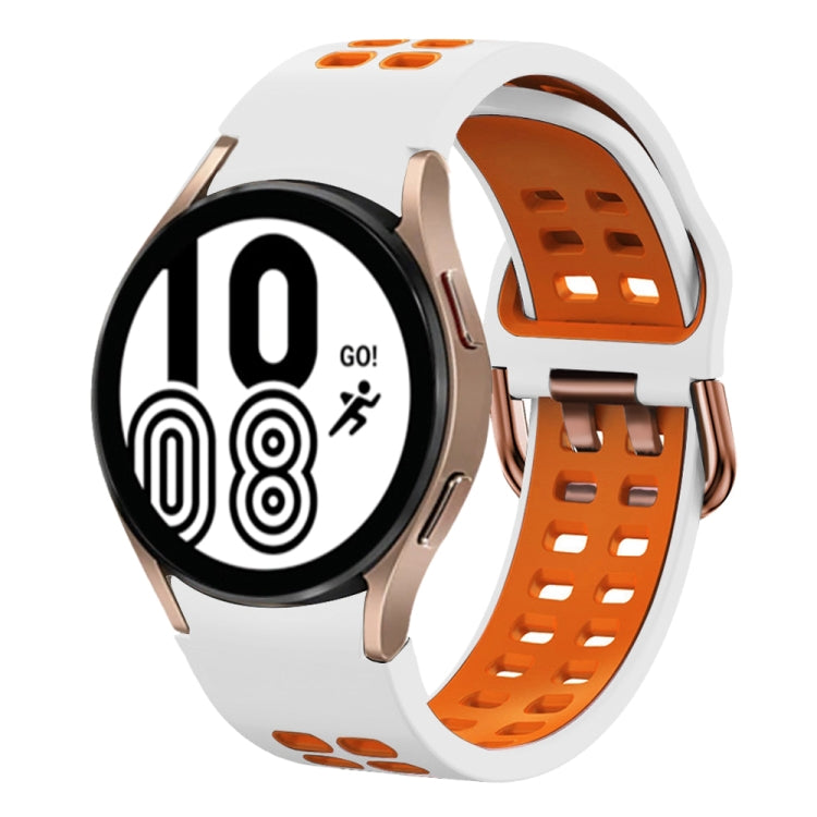 For Samsung Galaxy Watch 4 40mm 20mm Breathable Two-Color Silicone Watch Band