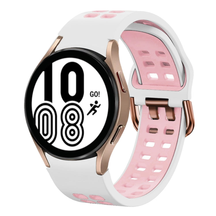 For Samsung Galaxy Watch 4 40mm 20mm Breathable Two-Color Silicone Watch Band