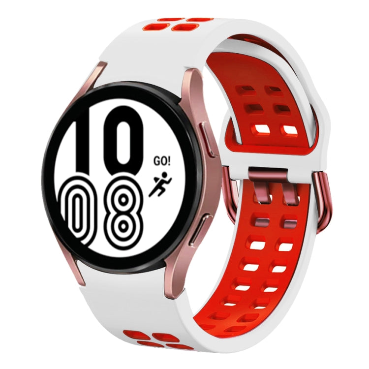 For Samsung Galaxy Watch 4 40mm 20mm Breathable Two-Color Silicone Watch Band
