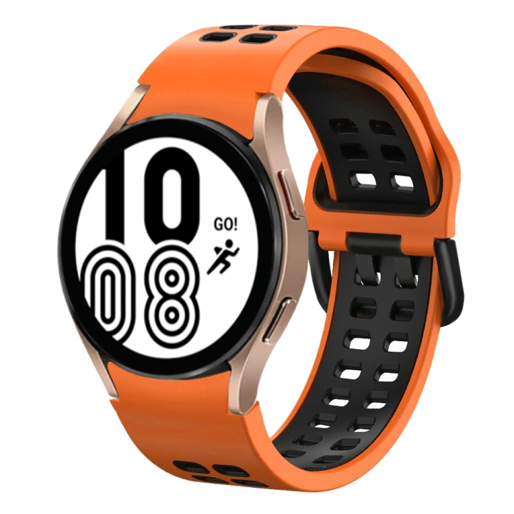 For Samsung Galaxy Watch 4 40mm 20mm Breathable Two-Color Silicone Watch Band
