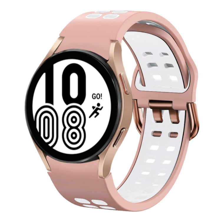 For Samsung Galaxy Watch 4 40mm 20mm Breathable Two-Color Silicone Watch Band